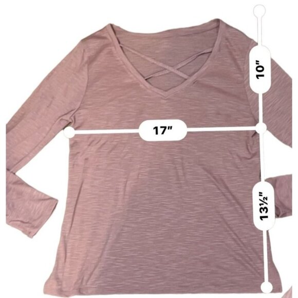 (6 for $25)Dusty Rose Long sleeve V-neck Top size medium - Picture 7 of 7